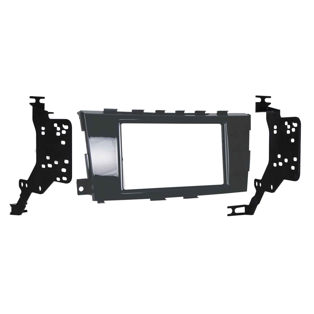 Metra front bezel close-up showing clean double DIN opening and precise fit