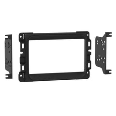Metra front bezel close-up showing matte black finish and clean OEM look