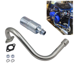 MGWILL front view of exhaust and muffler showing fit and finish benefit