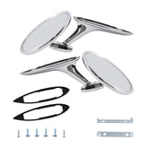 MGWILL chrome round mirror front view showing classic styling and authenticity