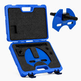 Mhot front view of complete hub removal kit shows organized tools and case benefit
