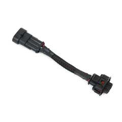 Michigan Motorsports adapter harness front view showing connectors for fast installation benefit
