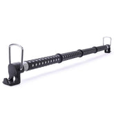 MICTUNING front view of installed clothes bar showing neat hanging space