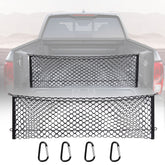 MICTUNING cargo net front view showing full coverage and tidy bed