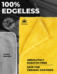 Mighty Cleaner towel drying a glossy car panel streak-free
