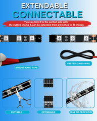 Miisiya close-up of 5050 LEDs and waterproof coating for durability