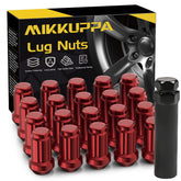 MIKKUPPA front view showing red lug nuts and included socket key, clear product contents