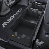 MIKKUPPA front view under-seat organizer showing compact concealed storage benefit