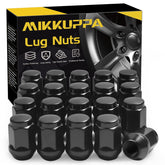 MIKKUPPA front view of closed-end lug nut showing clean black finish and fit