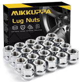 MIKKUPPA front view showing chrome lug nut set and clear labeling, emphasizes trustworthy appearance