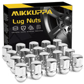 MIKKUPPA front set of 20 lug nuts showing uniform shape and fit benefit