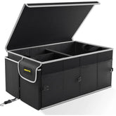 MIKKUPPA trunk organizer front view showing capacity and structure for neat storage