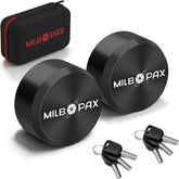 MILBOPAX front view of puck lock showing compact profile and theft resistance