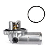 MILIPARTS front view of aluminum thermostat housing showing fitment and durability