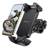 Miracase front view mounted on handlebar showing secure grip and visibility