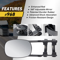 MirroGuard adjustable strap system demonstrating firm hold and road stability
