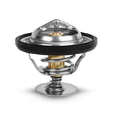 Mishimoto thermostat front view showing fitment and direct-fit benefit