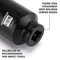 MIXPOWER detailed view of black phosphate finish resisting corrosion and shop wear benefit