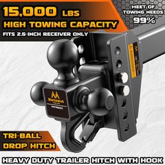 Mmtowus close-up on hitch balls showing three sizes and durable finish for secure couplings