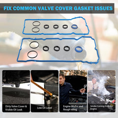 MNJWS gasket seal detail highlighting tight contact with valve cover for leak prevention