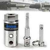Moalaok front view adapter showing 1-inch drive fit and easy attachment benefit