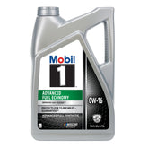 Mobil 1 front packaging showing 0W-16 label and mileage benefit
