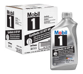 Mobil 1 front label on 1 QT bottle showing product identity and performance