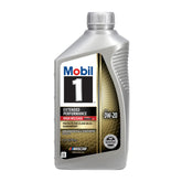Mobil 1 front packaging shows 0W-20 high mileage protection