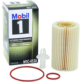 Mobil 1 M1C-453A front view showing durable canister and branding for reliable protection