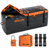 Mockins front view of hitch bag showing shape and ready-to-load capacity