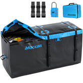 Mockins front view hitch carrier bag showing roomy storage and durable design