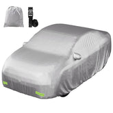 Mockins front view of sedan cover showing snug fit and paint protection benefit