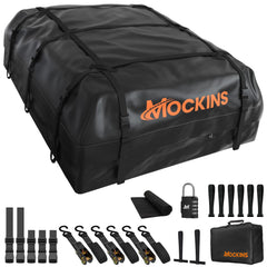 Mockins front view of XXL roof bag showing size and shape, expands storage