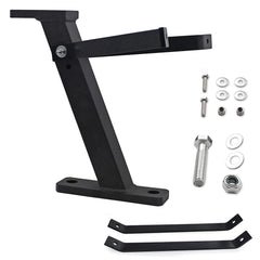 MOEUFFIR hitch front view showing bolt-on fit and durable steel for reliable towing
