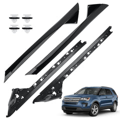 MOJIOO front packaging showing the 4-piece A-pillar trim kit and clean presentation benefit