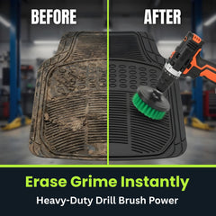 MONHL close-up of drill brush attachments highlighting durable bristles for efficient cleaning