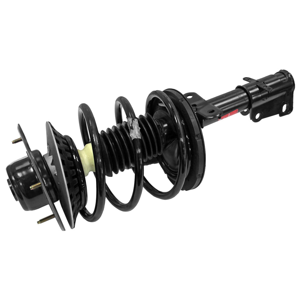 Monroe front assembly view showing complete preassembled strut for fast installation