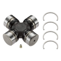 MOOG 377 front view of packaged U-joint showing part ID and fit benefit