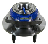 MOOG front packaging showing hub assembly and included hardware for reliable replacement