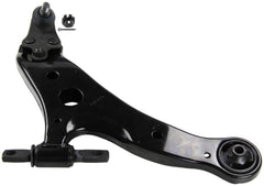 MOOG front right control arm front view showing robust construction and improved handling