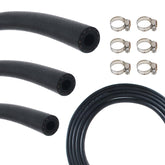 MooiYrs front packaging showing three 5ft fuel hoses and 18 clamps for quick identification and convenience