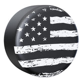 MOONET front view showing black-white flag cover protecting spare tire