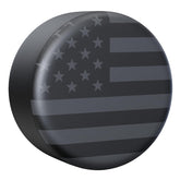 MOONET spare tire cover front view showing black-white flag and protection