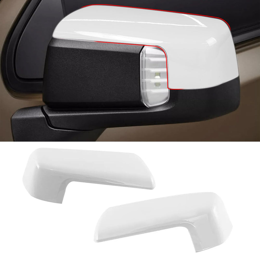 Moonlinks front view mirror covers showing clean white finish and fit