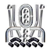MOOSUN front view of intercooler pipe kit showing organized components and kit benefit