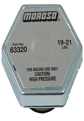 Moroso radiator cap front view showing seal and secure fit benefit