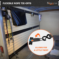 MorScan 6-inch tie-off webbing texture showing UV and water resistance