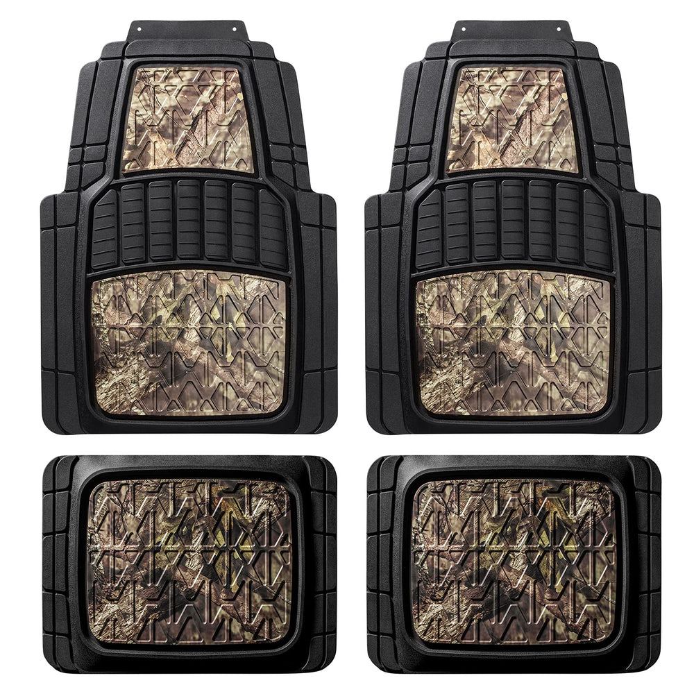 Mossy Oak front mats showing packaging and durable all-weather protection