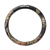 Mossy Oak front view steering wheel cover showing camo design and improved grip
