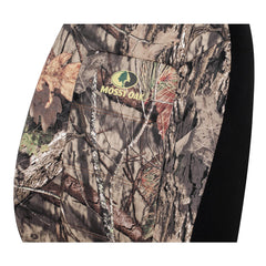 Mossy Oak headrest cover detail showing stitching and airbag-compatible seam safety benefit